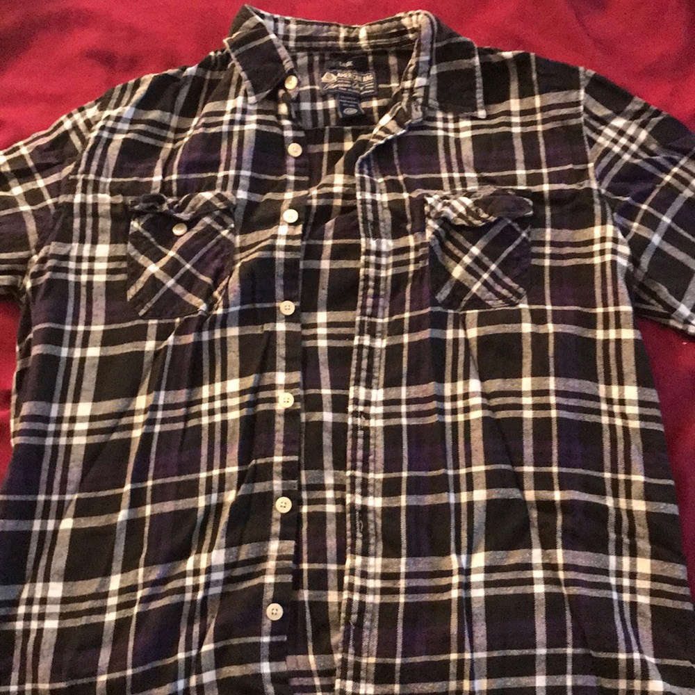 Purple, black and white flannel